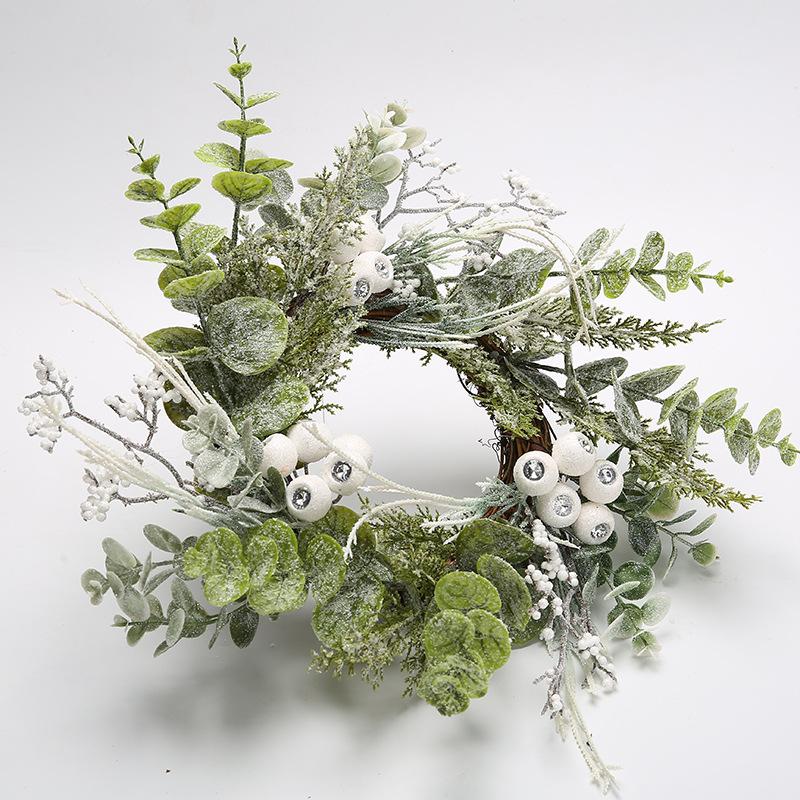 45Cm Christmas Wreath Artificial Simulation Flower Christmas Decorations Easter Wall Door Wall Hanging White Nordic