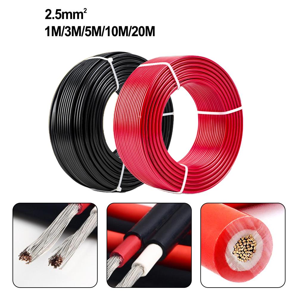 

Черный, красный, удлинительный кабель для солнечной панели, провод, фотоэлектрический разъем, 14 AWG, 5/10/20 м, 1 шт.