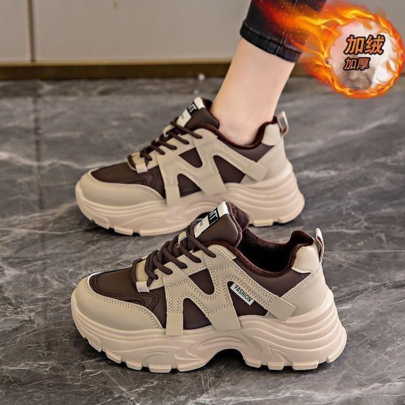 Premium sense velvet dad shoes women's new winter thick soft sole versatile cotton sneakers non-slip