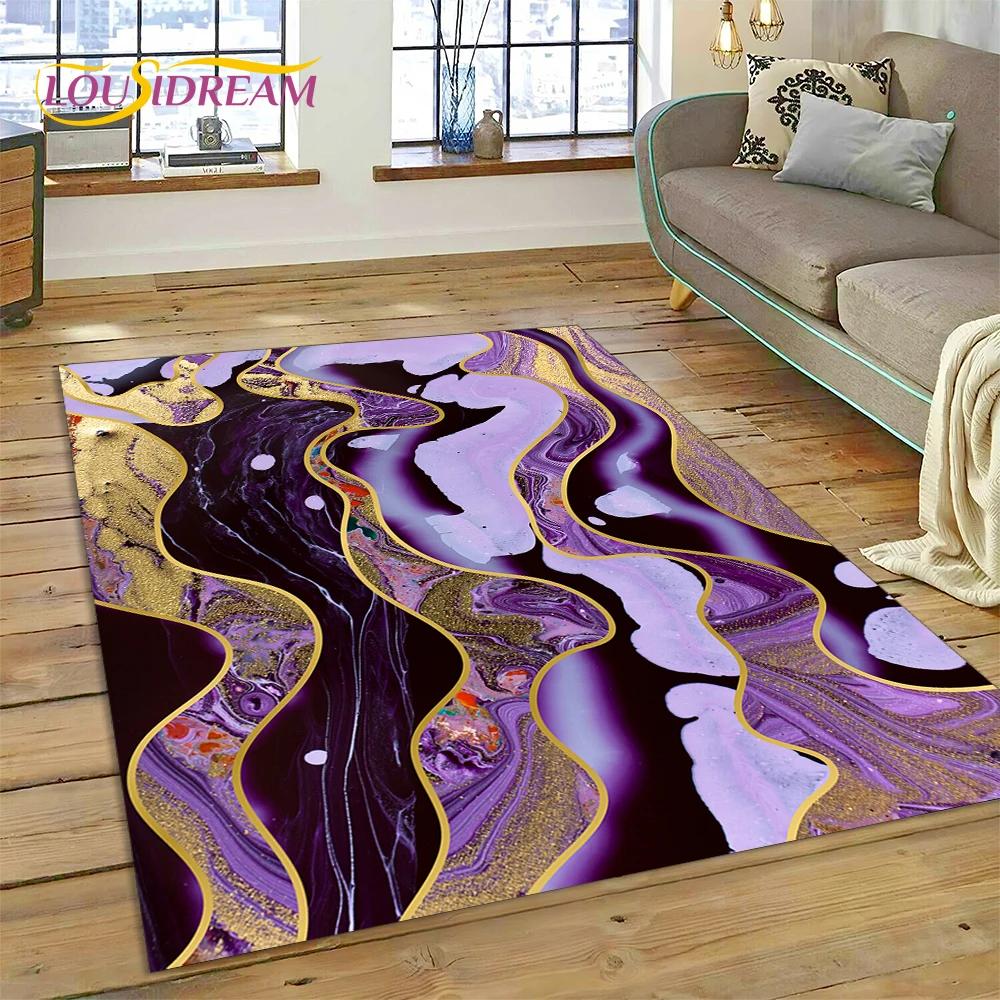 Dream Colour Splendid Marble Gold Nordic Rug for Home Living Room Bedroom Sofa Doormat Kitchen Decor Mat
