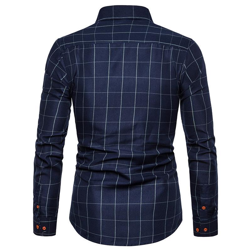 Men's Plaid Print Long Sleeve Button Up Shirts Slim Fit Casual Business Formal Dress Shirt Business Work Shirt for Men Breathable Soft Shirts