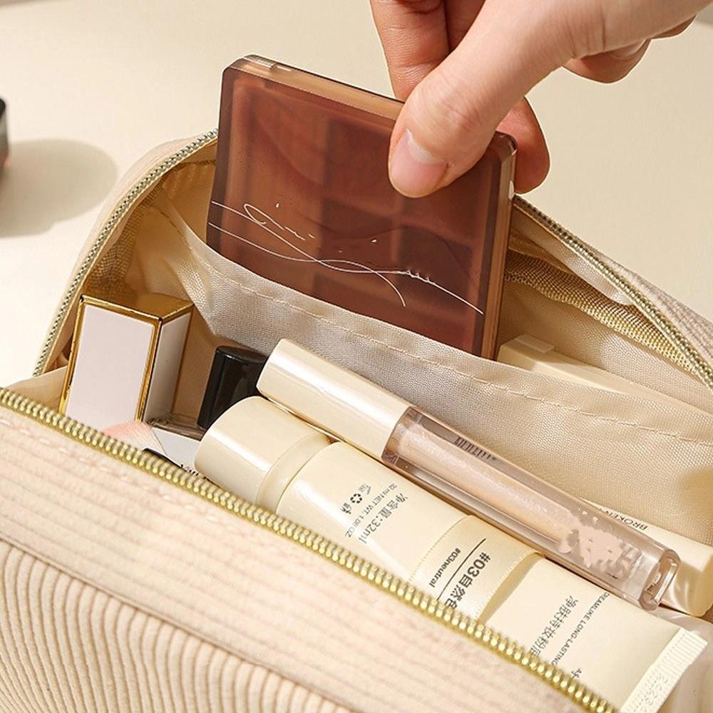 Fashion Portable Storage Bag Multifunctional Large Capacity Handbag Simple Corduroy Cosmetics Bag Travel