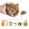 1/6Pcs Cartoon Cat Themed Ceramic Drink Coasters Water Absorbent Fantasy Atmosphere Coasters Home Kitchen Decor