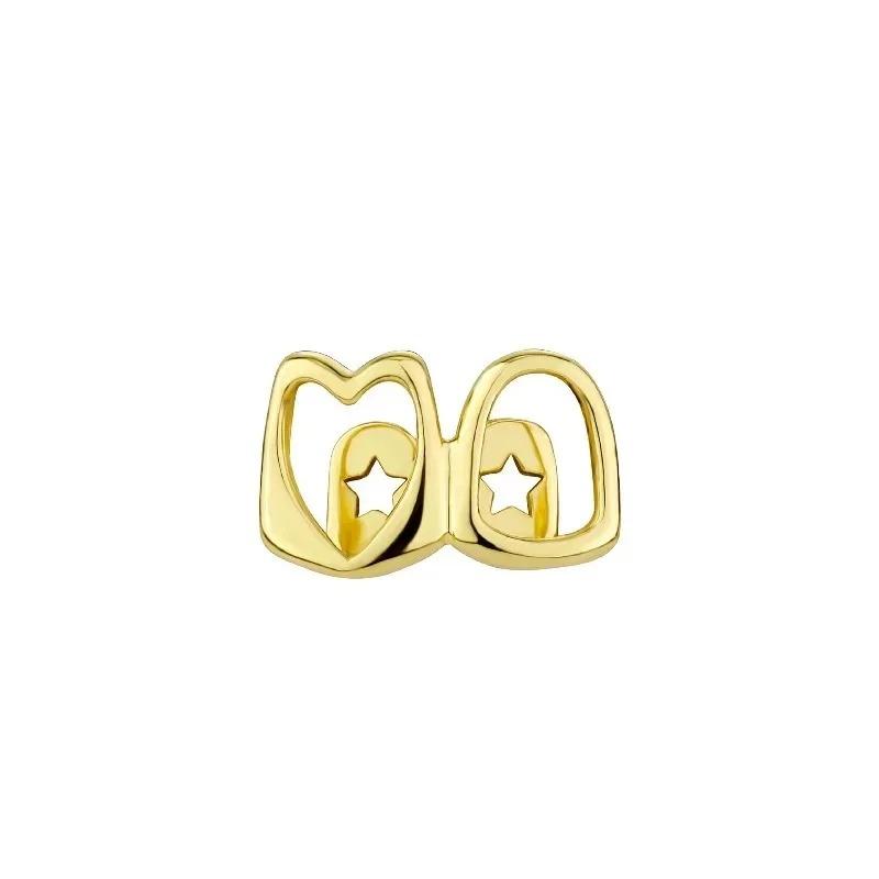 Hip Hop 6/6 Teeth Grills Hip Hop 14K Gold Plated Tooth Caps Decor Braces Punk Cosplay Party Braces For Fashion Women Men Jewelry