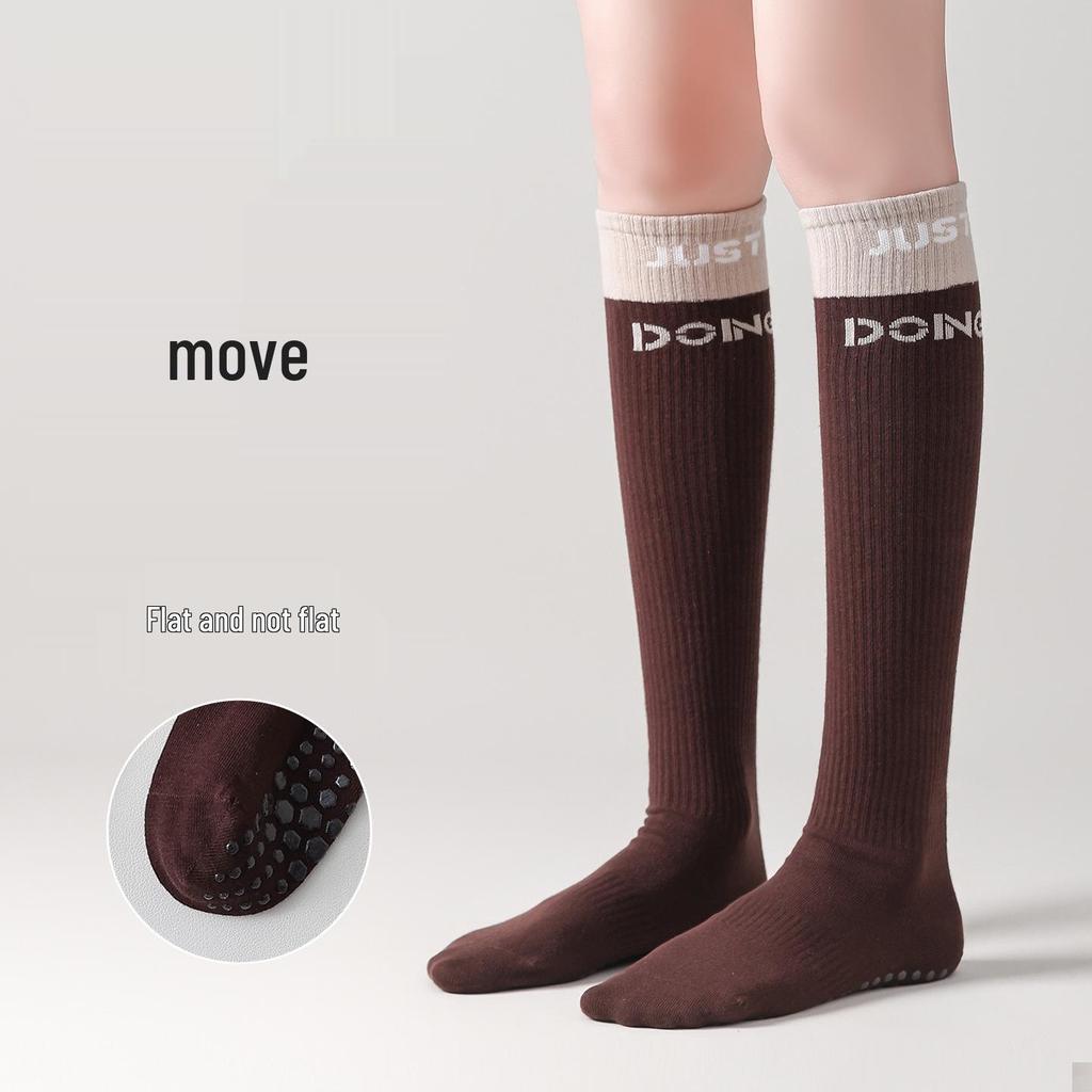 Women's Non-Slip Knee-High Yoga Pilates Cotton Socks