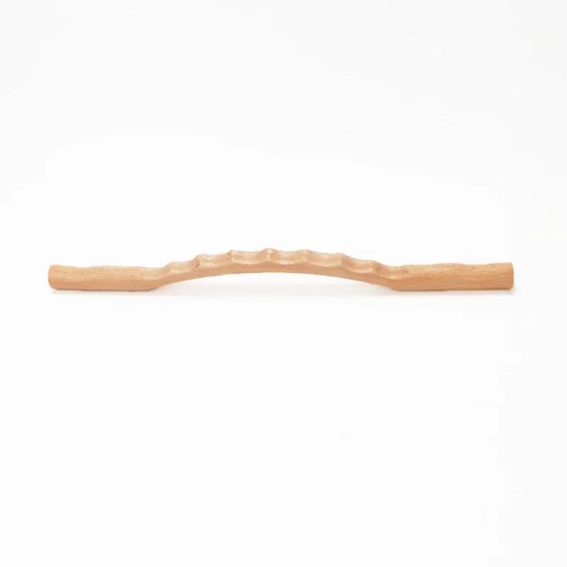 Natural Beech Wooden Neck Shoulder Back Massager Scrape Wood Guasha Stick for Massage Gouache Therapy SPA Beauty Salon Health