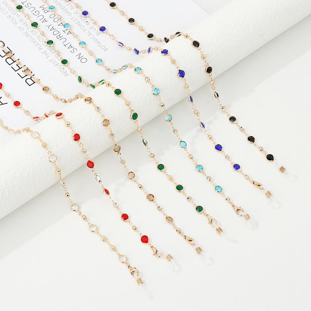 Fashion Long Crystal Eyeglass Lanyard Glasses Chain Eye wear Accessories Glasses Necklace