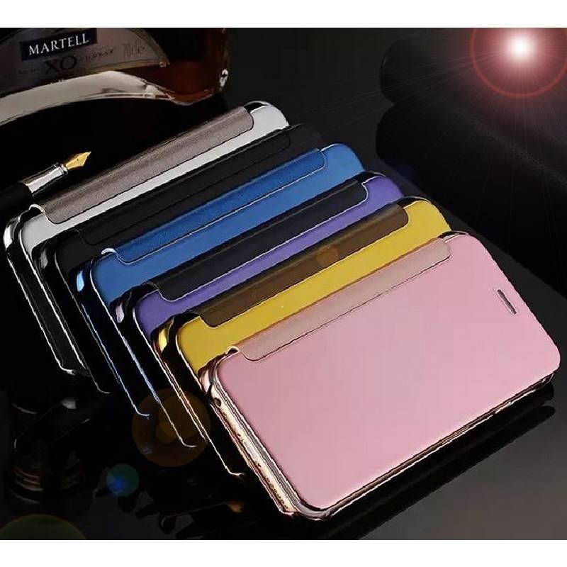 For Samsung Galaxy S6 S7 Plus Clear View Mirror Leather Flip Stand Case Cover