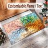 Tree of Life Theme Soft Crystal Velvet Rug Custom Name & Text Print Non Slip Floor Rug for Bedroom Living Room
