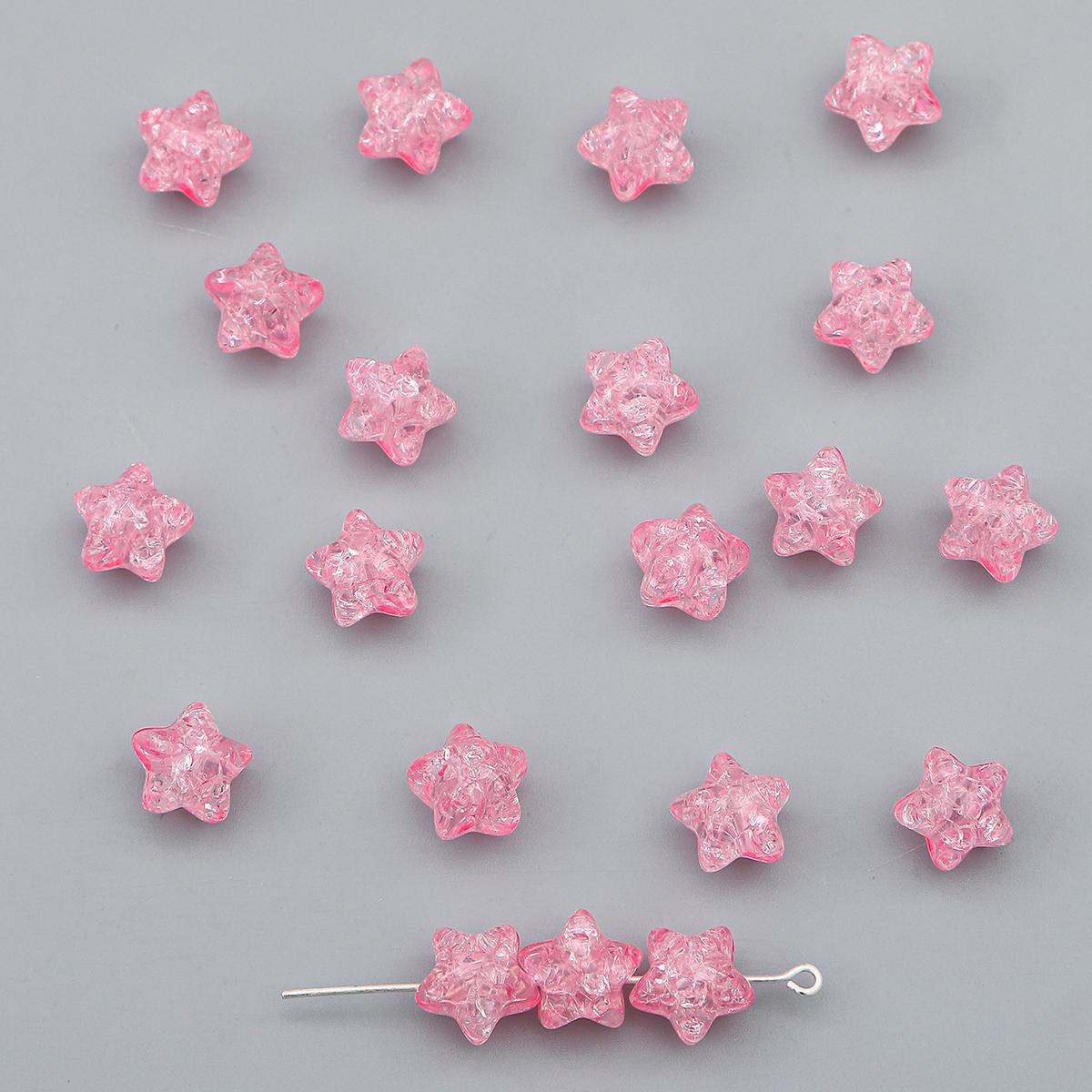 

50 шт. Пластикових акрилових зіркових бус. Модні вільні розпірні намистини для виготовлення ювелірних виробів. Шпилька для волосся. Сережки. Намисто.