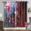 3D Purple Blue Galaxy Space Universe Stars Starry Window Curtains For Living Room Kids Bedroom Bathroom Kicthen Door Home Decor2