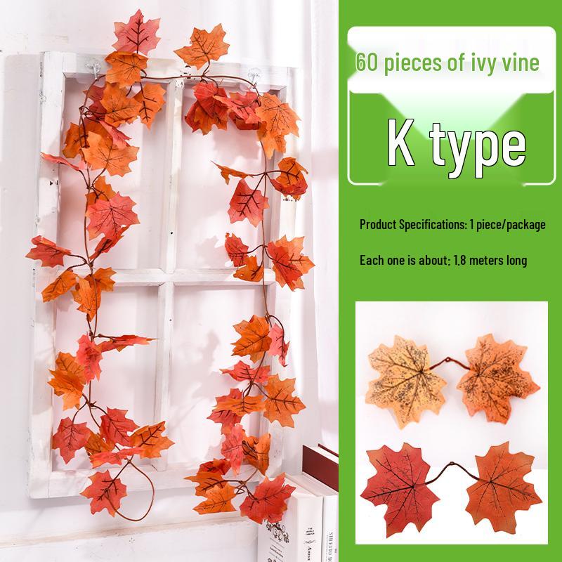 Red Maple Leaf Autumn Vine: Artificial Flower Wall & Ceiling Decor