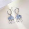 Elegant Blue Crystal Cloud Tassel Earrings for Women - Luxurious and Versatile Accessory
