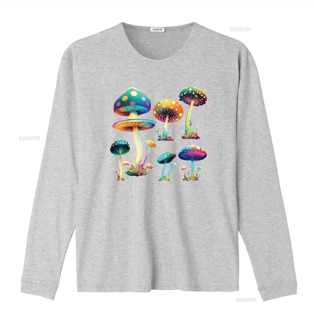 Mushroom Cute Cottagecore Aesthetic Hippie Womens T Shirt Black Vintage Washed Unisex Versatile Breathable Streetwear Fashion