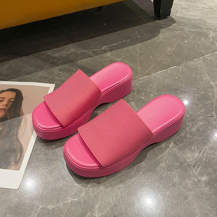 

Обувь больших размеров Женские туфли на толстой подошве Повседневные сандалии 43 розы красного