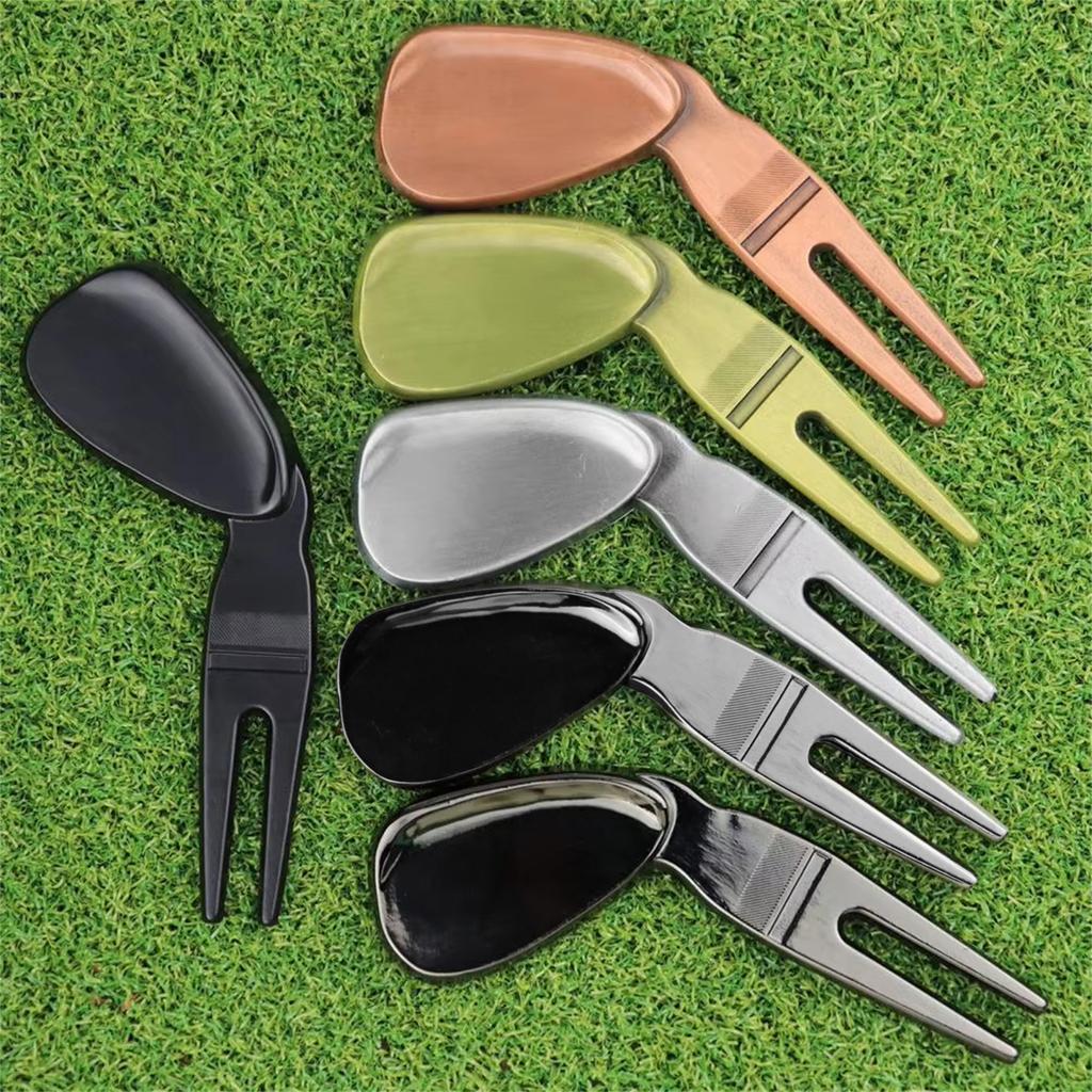 Golfs Balls Retriever Metal Materials Quality Golf Fork Golfs Green Accessory for Men Women Golfs Pitch Mark Repair Tool