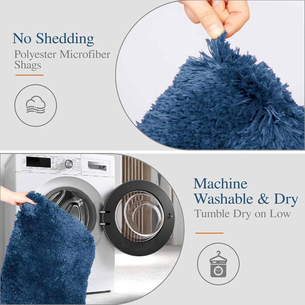 Dywanik Premium Fuzzy Shag do przedpokoju, dywany do salonu, dywany do salonu | Można prać w pralce (16x24 cali)