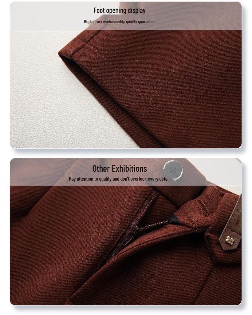 Ancola Women's Red Woolen A-line Bootcut Shorts for Autumn/Winter 2024