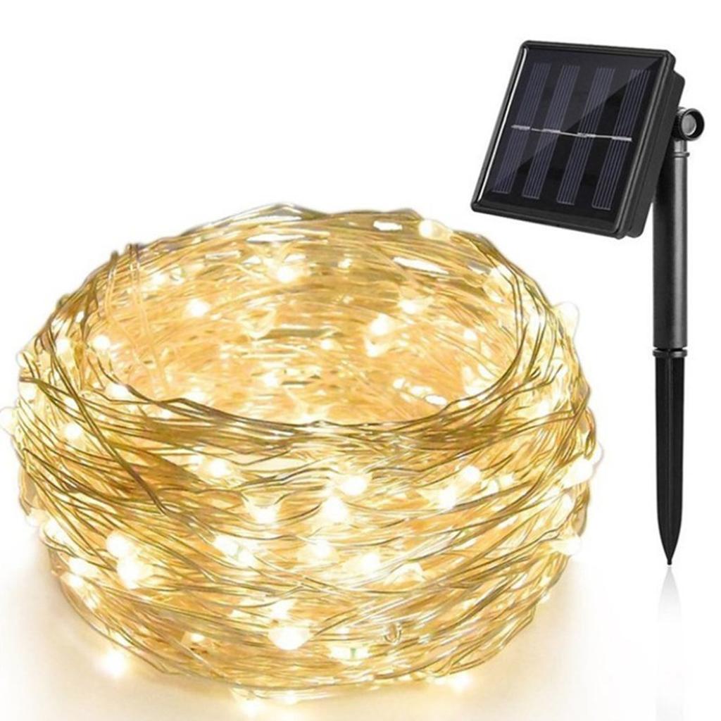 AA BB Led Solar Copper Wire String Lights Outdoor Waterproof String