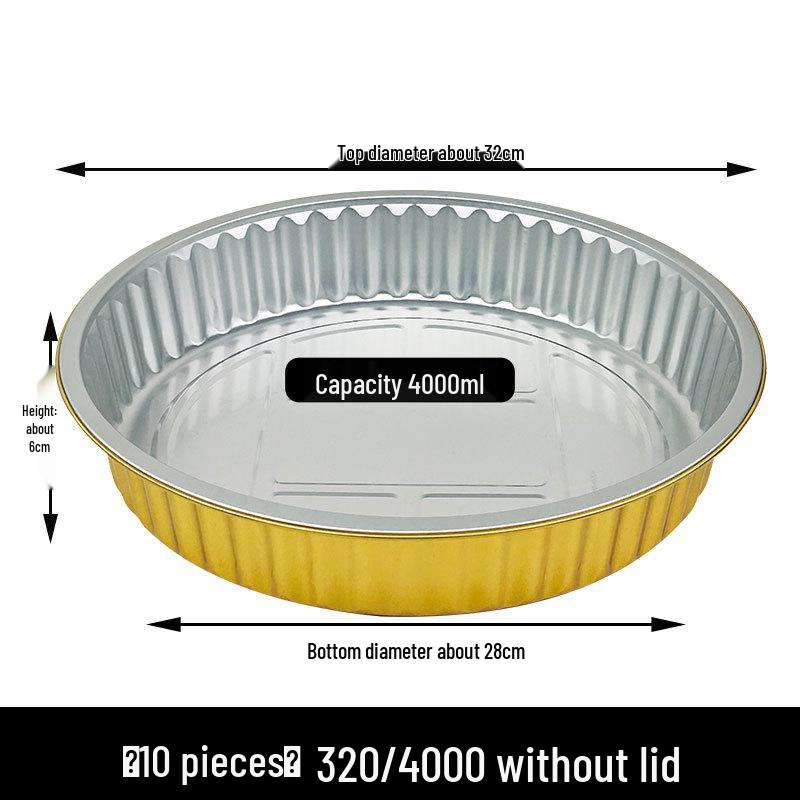 

Очень большая термостойкая коробка из алюминиевой фольги - 6000 мл, утолщенная, герметичная, круглая упаковка для еды на вынос