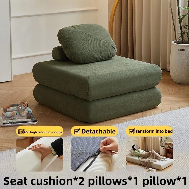 For Stoff-Wohnzimmersofa, Modernes Klappsofa, Bequemer Tatami-Stuhl Für 1 Person, Zum Zerlegen Und Waschen Von Wohnzimmermöbeln