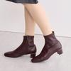 Heel Sheep Leather Stretch Brown 250 HIMIKO/4cm boots/641401D