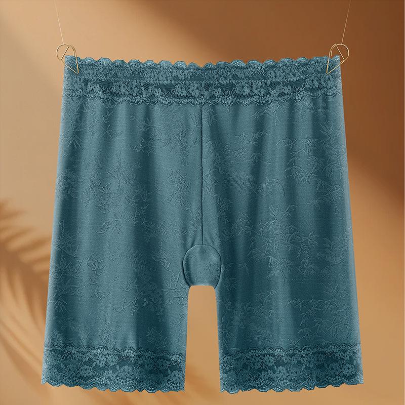 Plus Large Size Female Spring and Summer Lace Anti Wear High Waist Safety Leggings
