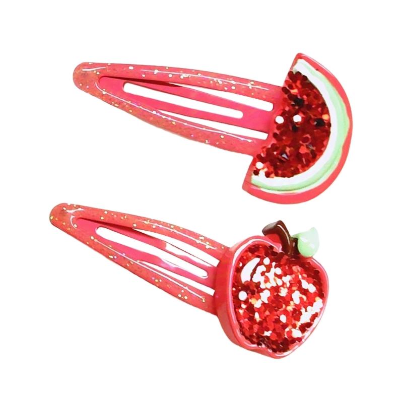 Kids Watermelon Sequined Hairpin for Halloween Birthday Photo Props Fun Headwear Cosplay Hair Accessories