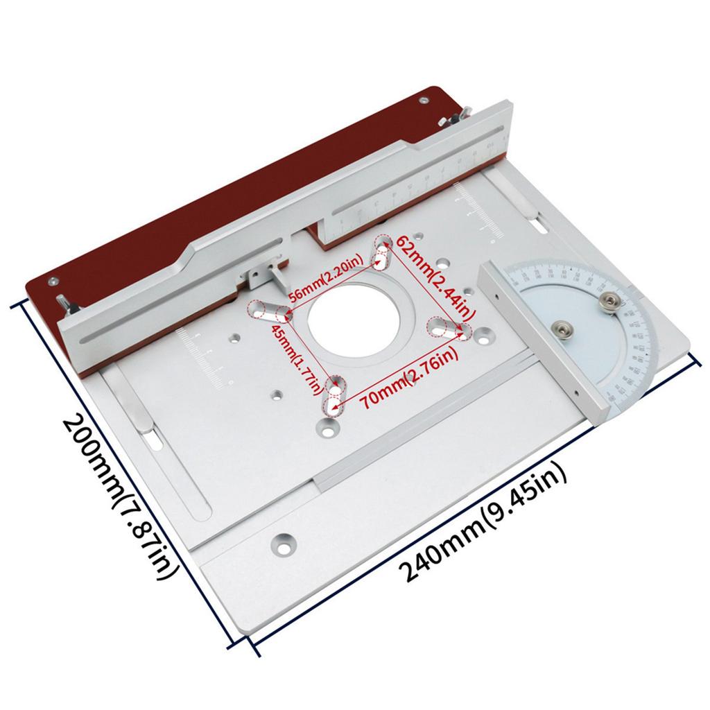 Set of 4 Router Table Insert Plate Aluminum Alloy Wood Milling Flip Board Trimming Machine Engraving Auxiliary Tool