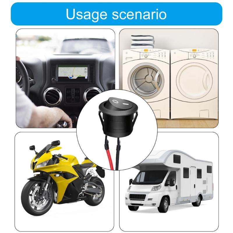 Round Rockers Switch,10Pcs Rockers Switch,12V Toggle Switch with Prewired Electrical Switches for Boats Car