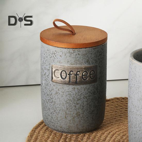 Ceramic Sugar Bowl Sealed Storage Tank with Lid Food Grade BPA Free Large Capacity Coffee Bean Sugar Container Holder