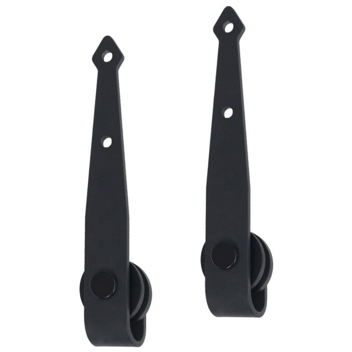 Kit de porte coulissante - Acier au carbone - 200 cm - Noir - 20 kg - Assemblage requis