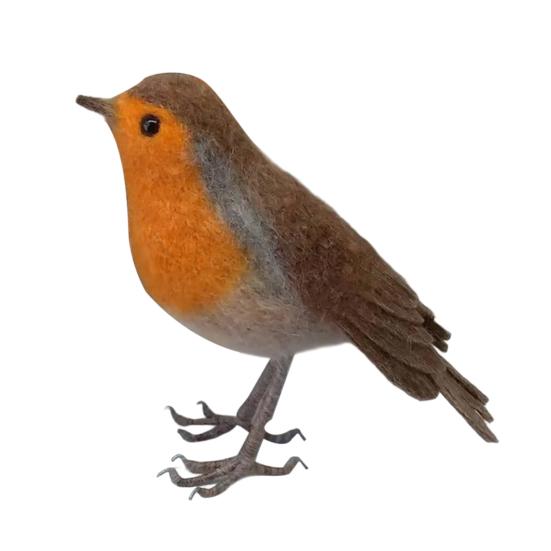 Yousheng Felt Bird Sculpture Handmade Wool Songbirds Figure Realistic Wildlife-Inspired Design Soft Layered Feathers Decorative Figurine