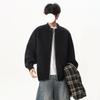 Men's Retro Patchwork Knit Cardigan - Autumn/Winter Trendy Loose Fit, Casual Button-Up Two-Piece Sweater.