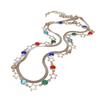 Double-Layer Snake Bone Necklace Colorful Zircon Star Choker Temperament Charm Necklace Clavicle Chain Fashion Jewelry