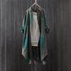 Spring/Autumn Plaid Cotton Linen Women's Plus Size Loose Mid-Length Shirt Jacket