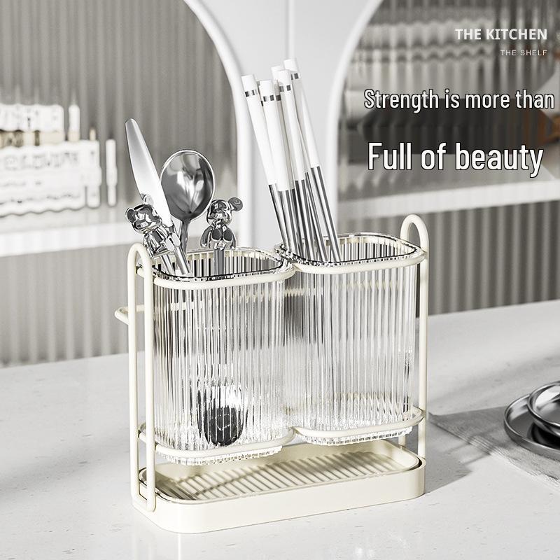 Wall-Mounted Chopstick & Spoon Holder - Multifunctional, Punch-Free Kitchen Storage Rack