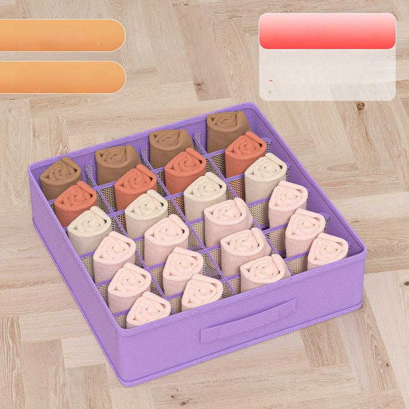 

Новый органайзер для нижнего белья. Ящик для хранения нижнего белья и носков. Ящик для хранения принадлежностей для хранения в студенческом общежитии. Ящик для хранения нижнего белья. 24-frame фиолетовый