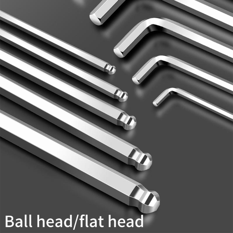 Professional 9Pcs Hex Key Wrench Set With Precise Size Marking Ideal For Bike Maintenance And Engineering Use Tool