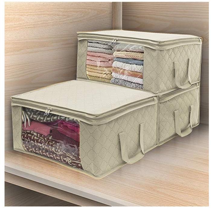 Тканевое одеяло, одеяло, домашнее хранение одежды, портативная нетканая сумка, коробка, органайзер 1 x Storage Bag