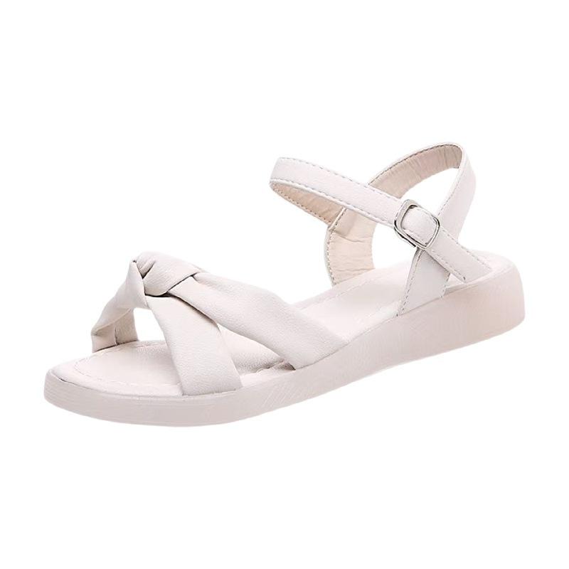 Fairy Wind Beef Tendon Sole Sandals Female 2025 New Versatile Retro Soft Leather Casual Slippers Student Soft-soled Beach Shoes