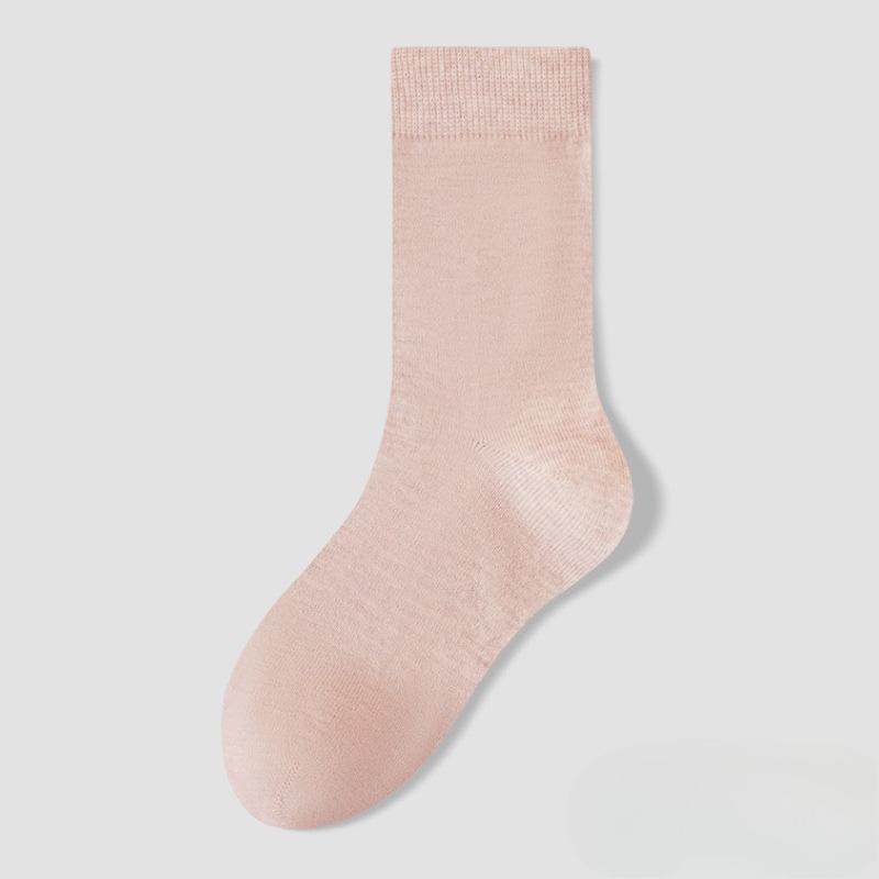 Women's Wool Thickened Heat-retaining and Warm Mid-calf Socks with Stretch and No Bones, Made of Mulberry Silk.