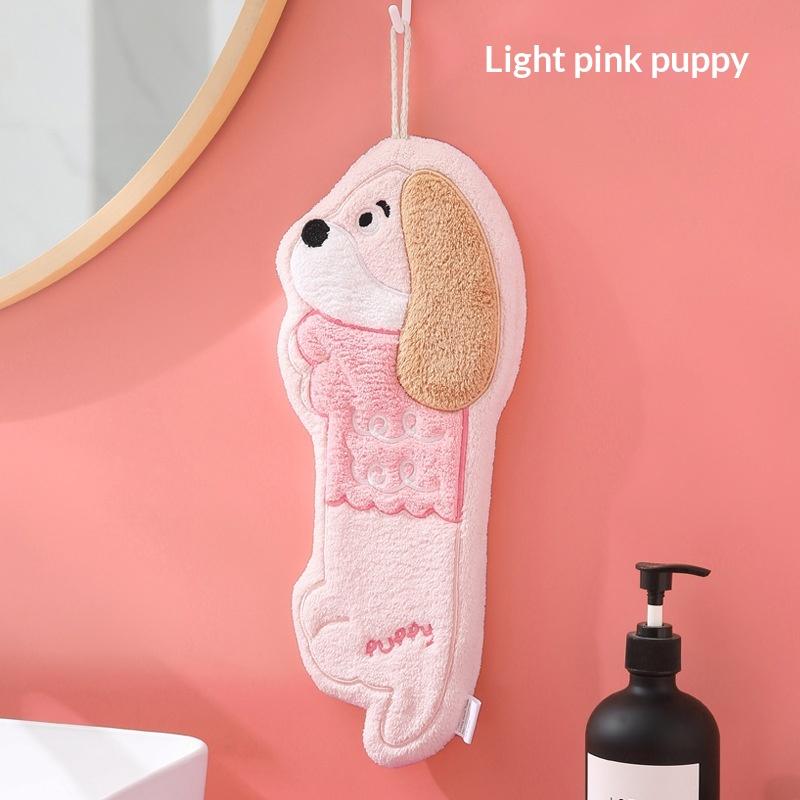 

Rag Quick Drying Dachshund Shaped Hand Towel Thicker Absorbent Cleaning Towel Hanging Reusable Dishcloths Bathroom рожевий
