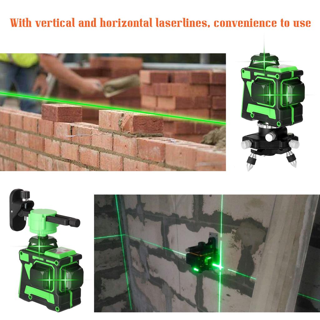 Multifunctional 3D 12 Lines Laser Level Tool Vertical Horizontal Lines with Self Leveling Function