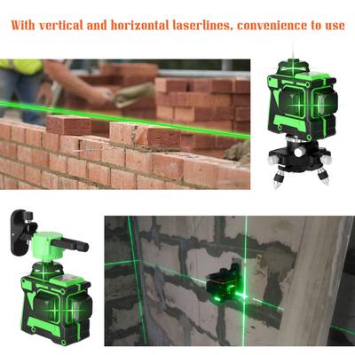 Ferramenta Nível Laser Multifuncional 3D 12 Linhas Linhas Verticais Horizontais com Função de Autonivelamento