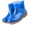 Womens Rain Boots Fashion Antiskid Short Rain Boot Round Head Radian PVC Plastic Rain Boots