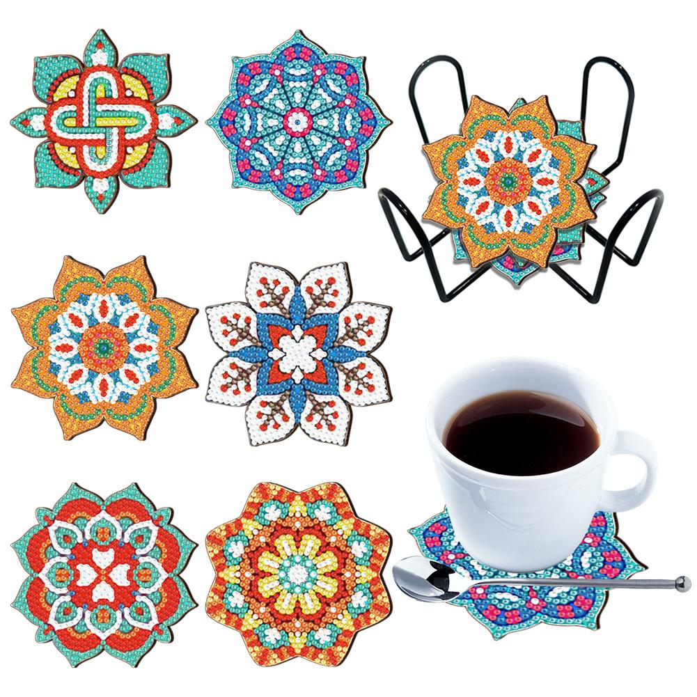 

6/9Pcs DIY Diamond Painting Coaster Ornament Christmas Santa Snowman Drink Cup Cushion Diamond Embroidery Kit Xmas Kitchen Decor