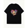 Wit T-shirt Met Kleurrijke Hart Spat Print Voor Casual Kleding