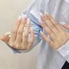 100% HANDMADE Press On Artificial Nail Almond Shape Full of Spring Sweetheart Cute Girl Phototherapy Nails Fake Nails Reusable