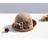 Women's Retro Wool Felt Bucket Hat - Elegant Folded Brim for Autumn/Winter